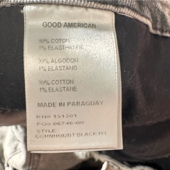 Good American Grey Black Distressed Tapered High Rise Jeans Size 20 - Picture 11 of 13